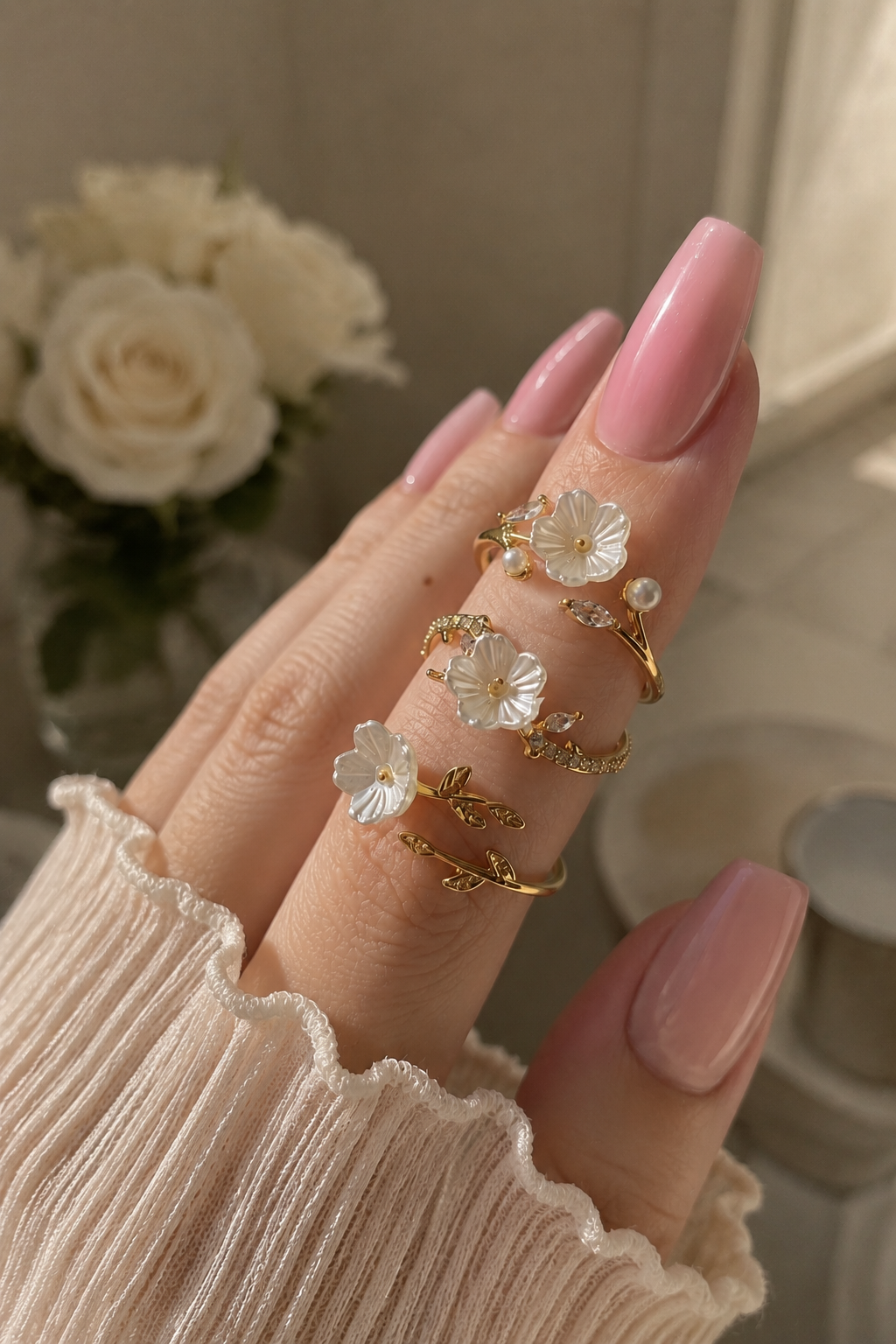 Floral Open Ring