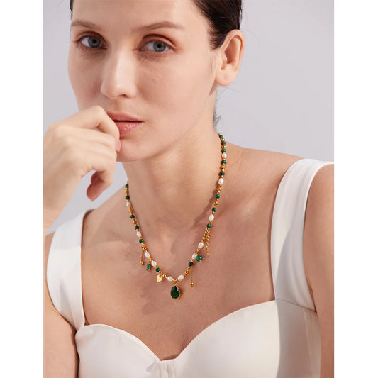 Emerald Charm Necklace