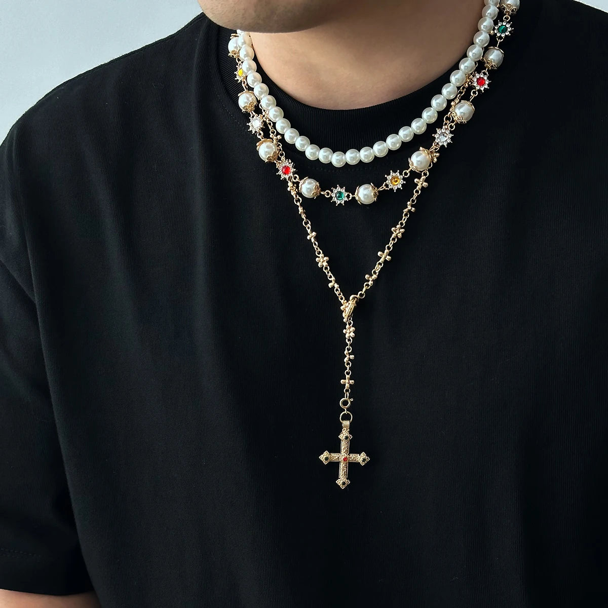 Pearl Cross Layered Set