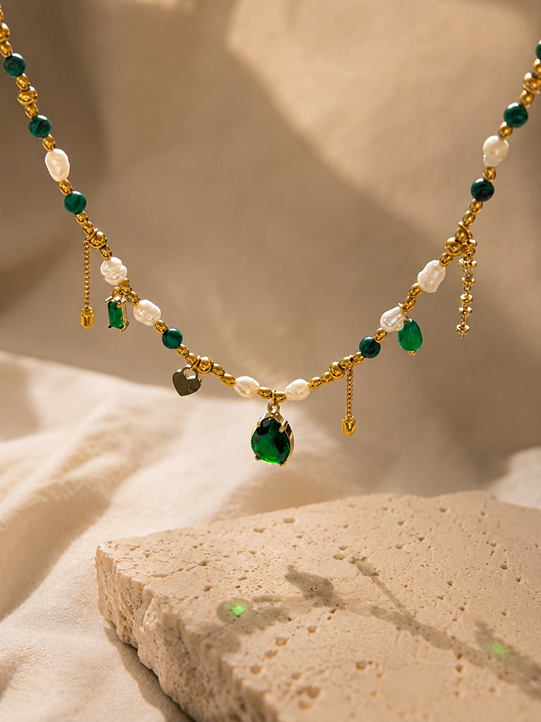 Emerald Charm Necklace