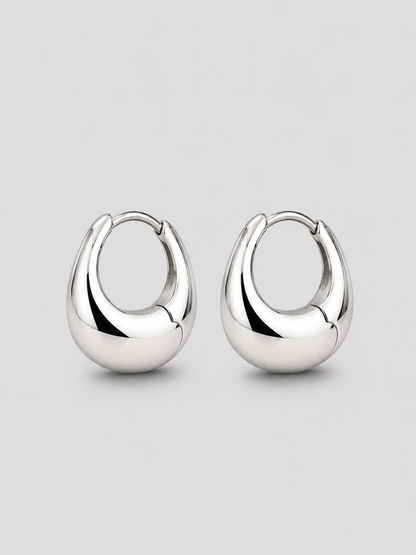 Silver Bubble Hoops