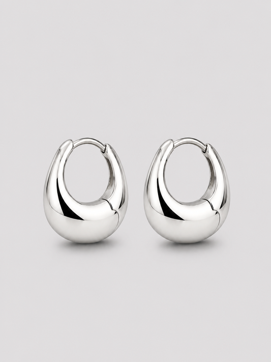 Silver Bubble Hoops