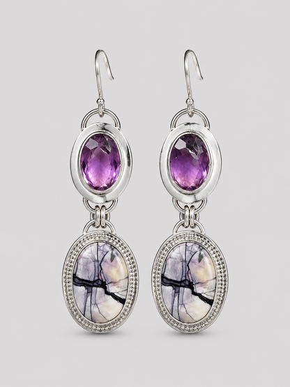 Violet Marble Earrings