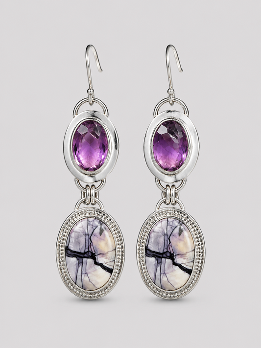 Violet Marble Earrings