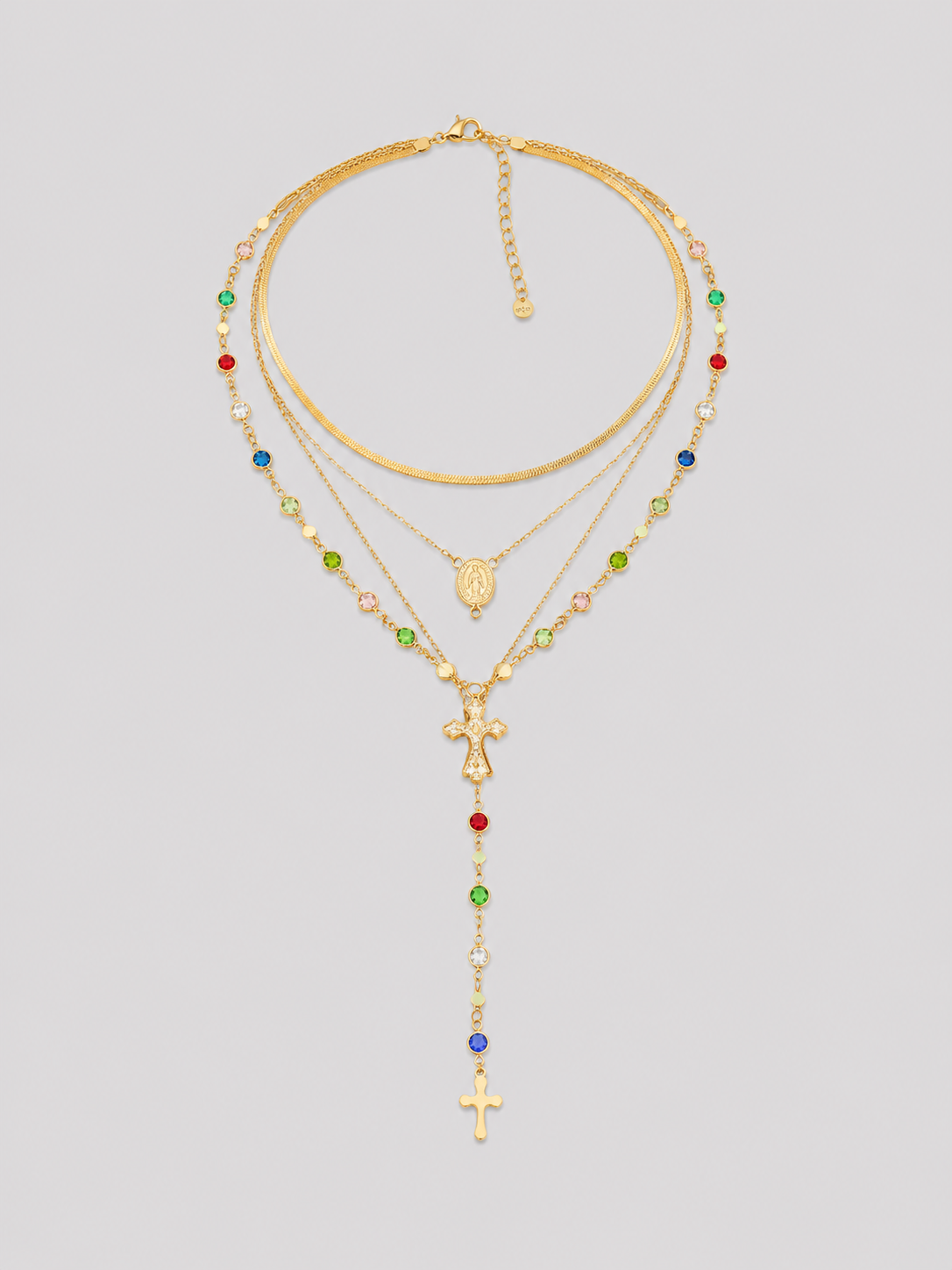 Rainbow Cross Necklace