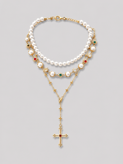 Pearl Cross Layered Set
