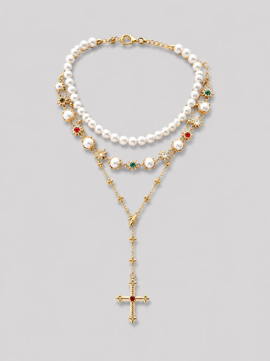 Pearl Cross Layered Set