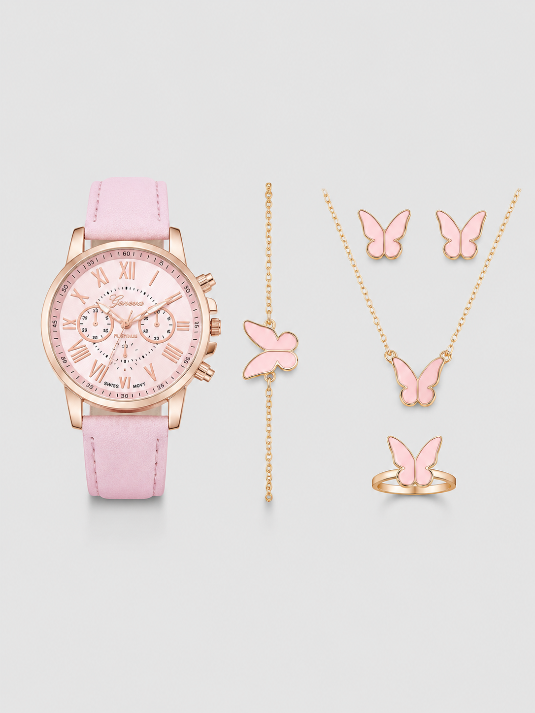 Blush Butterfly Watch Set