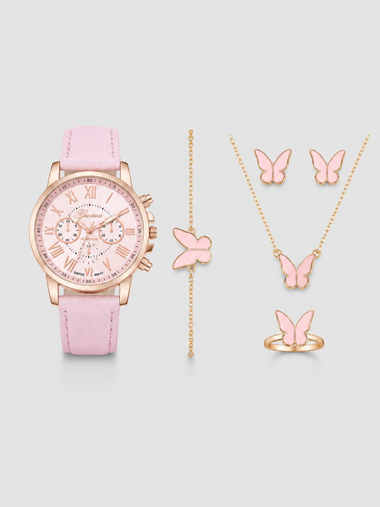 Blush Butterfly Watch Set
