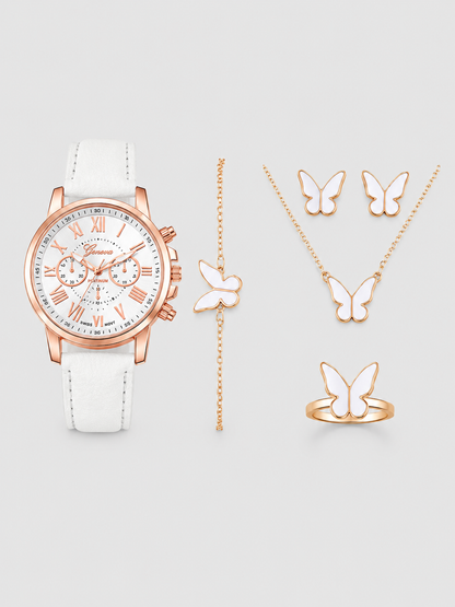Ivory Butterfly Watch Set