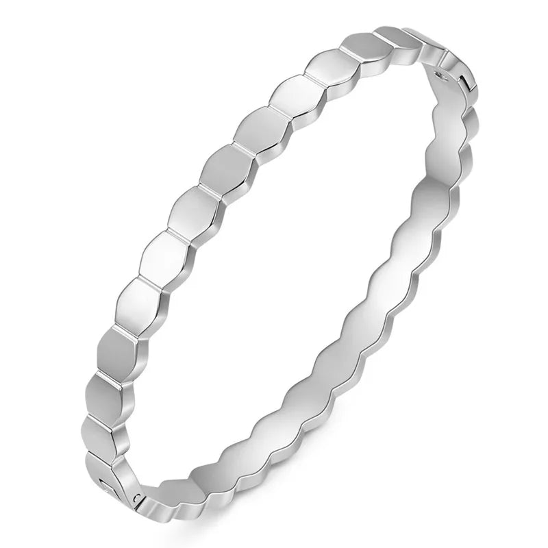 LETAPI Stainless Steel Bamboo Cuff Bracelets Bangles for Woman Gold Color Wedding Female Luxury Jewelry Gifts