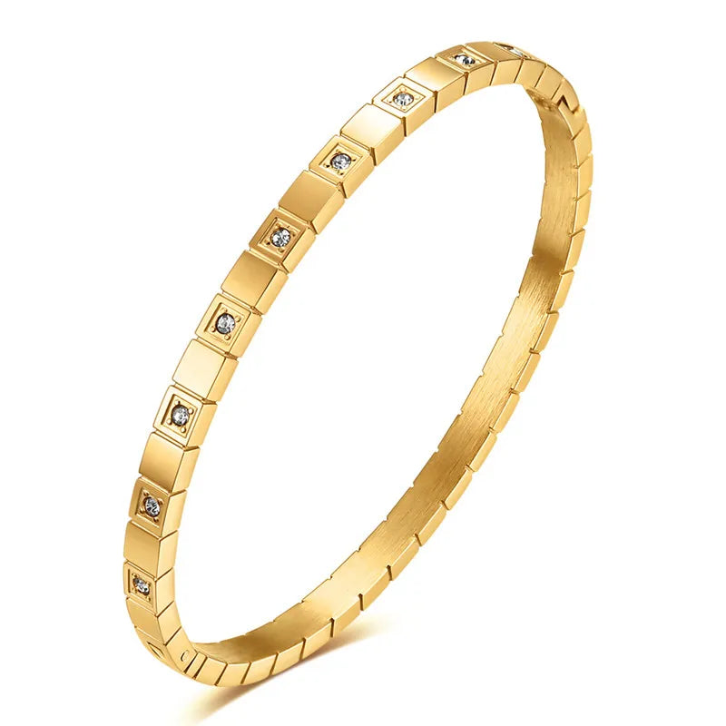 LETAPI Stainless Steel Bamboo Cuff Bracelets Bangles for Woman Gold Color Wedding Female Luxury Jewelry Gifts