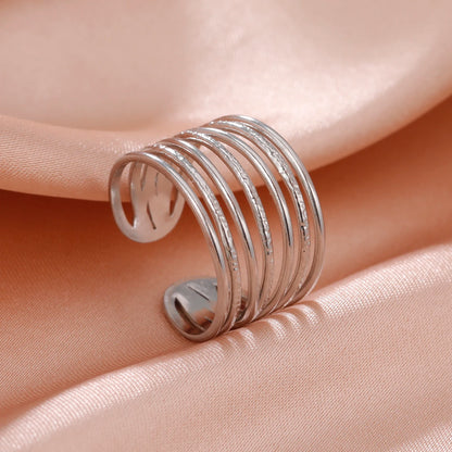 Skyrim Stainless Steel Women Rings Geometric Heart Aesthetic Adjustable Open Finger Ring Fashion Party Jewelry Gifts Wholesale