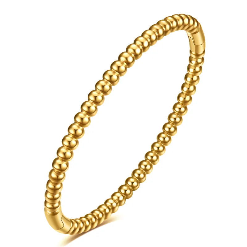 LETAPI Stainless Steel Bamboo Cuff Bracelets Bangles for Woman Gold Color Wedding Female Luxury Jewelry Gifts