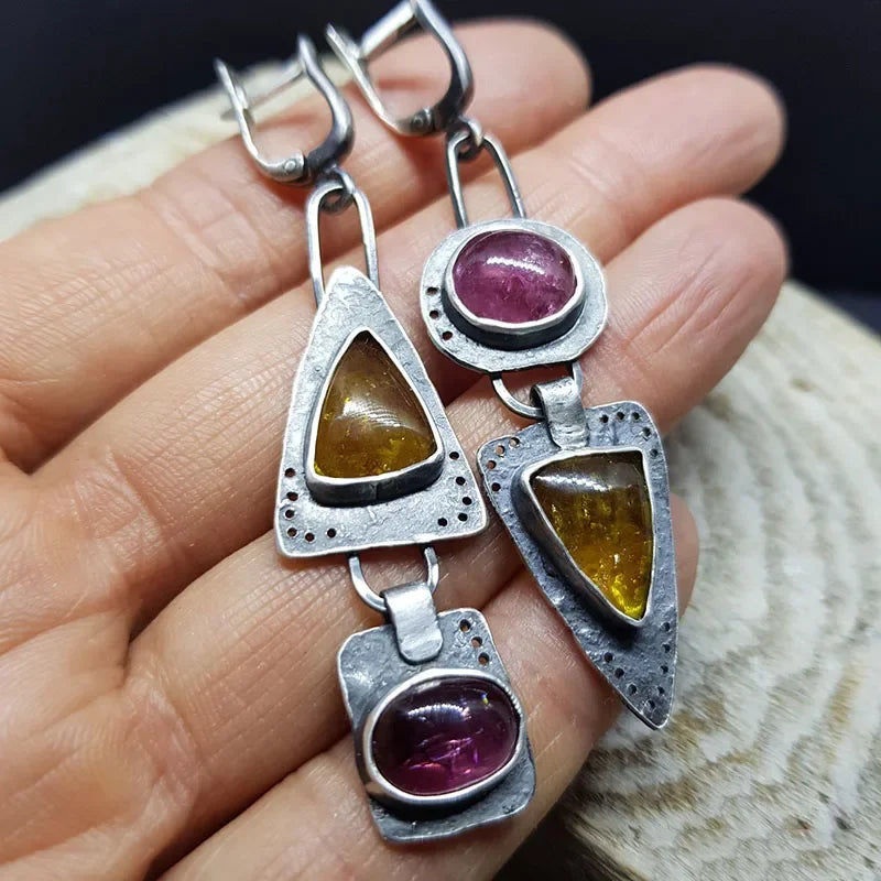 Violet Marble Earrings
