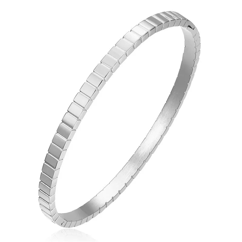 LETAPI Stainless Steel Bamboo Cuff Bracelets Bangles for Woman Gold Color Wedding Female Luxury Jewelry Gifts