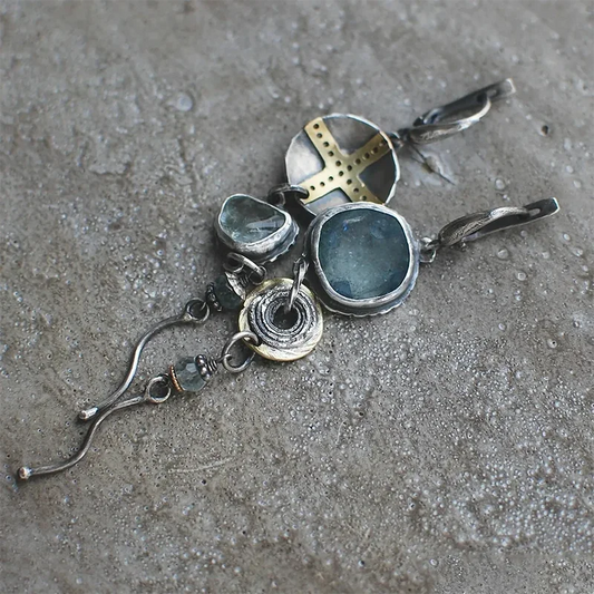 Violet Marble Earrings