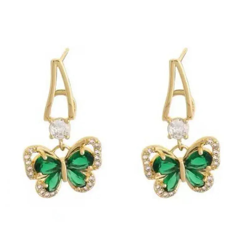 Emerald Butterfly Earrings
