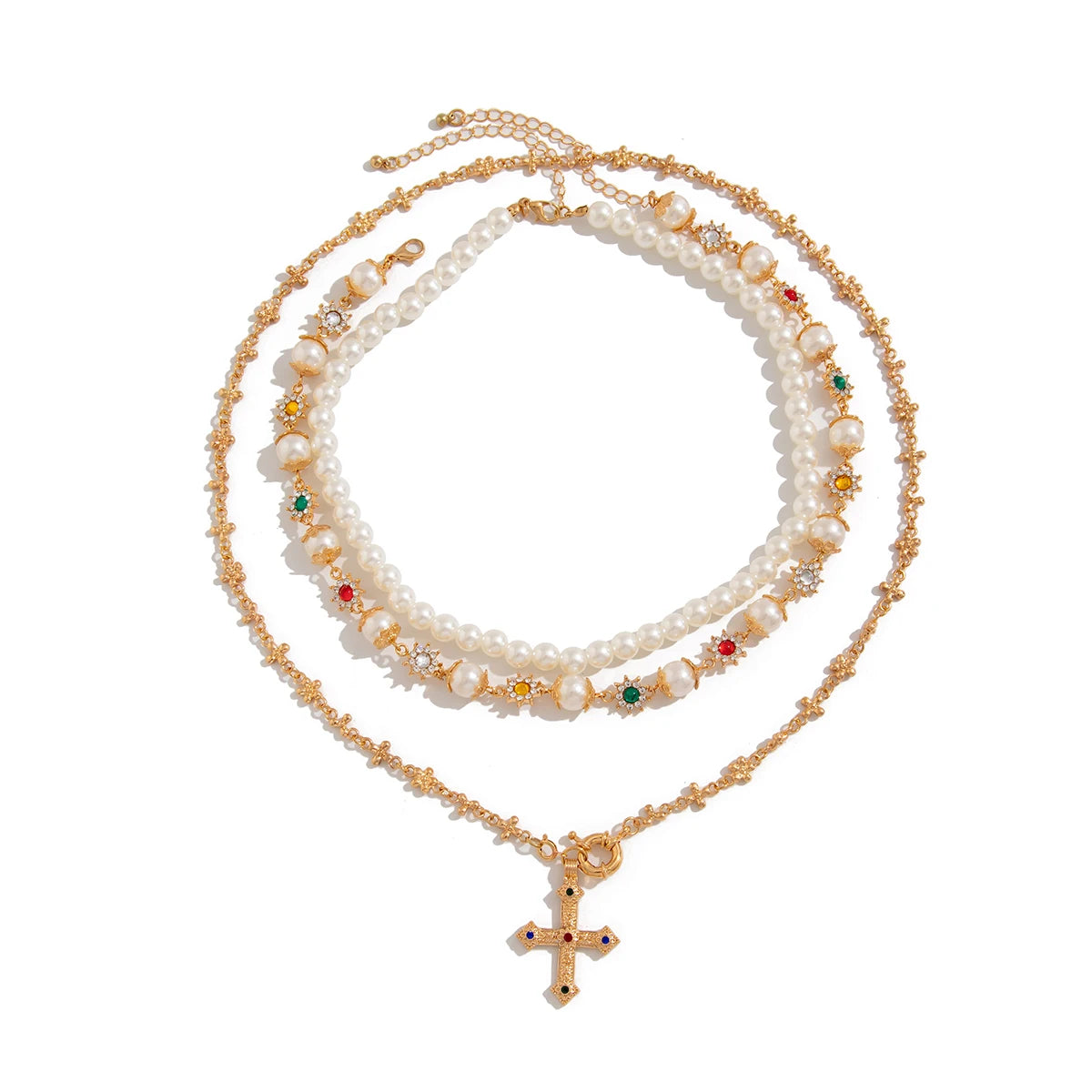 Pearl Cross Layered Set