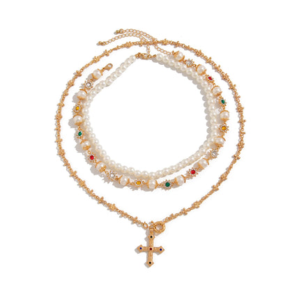 Pearl Cross Layered Set