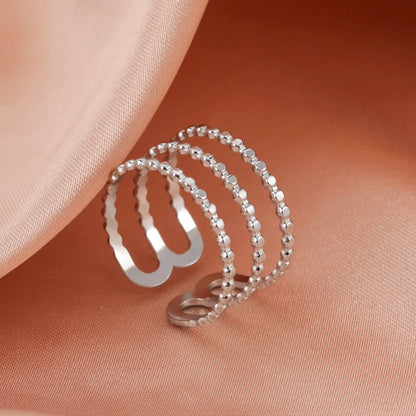 Skyrim Stainless Steel Women Rings Geometric Heart Aesthetic Adjustable Open Finger Ring Fashion Party Jewelry Gifts Wholesale