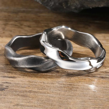 Vnox 2026 New Mobius Ring for Men Boys, Oxidized Twisted Stainless Steel Finger Band,Retro Endless Love Anniversary Gift for Him