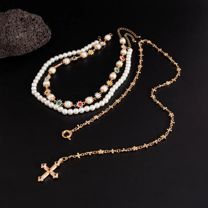 Pearl Cross Layered Set