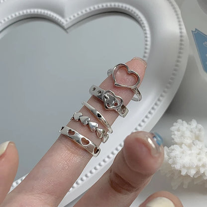 Silver Minimal Ring Set