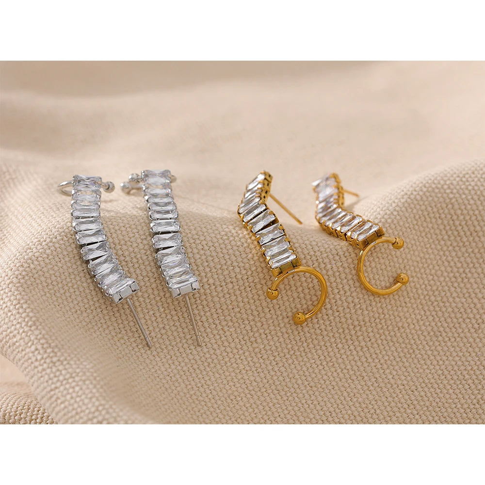 Rosy Crystal Hoops