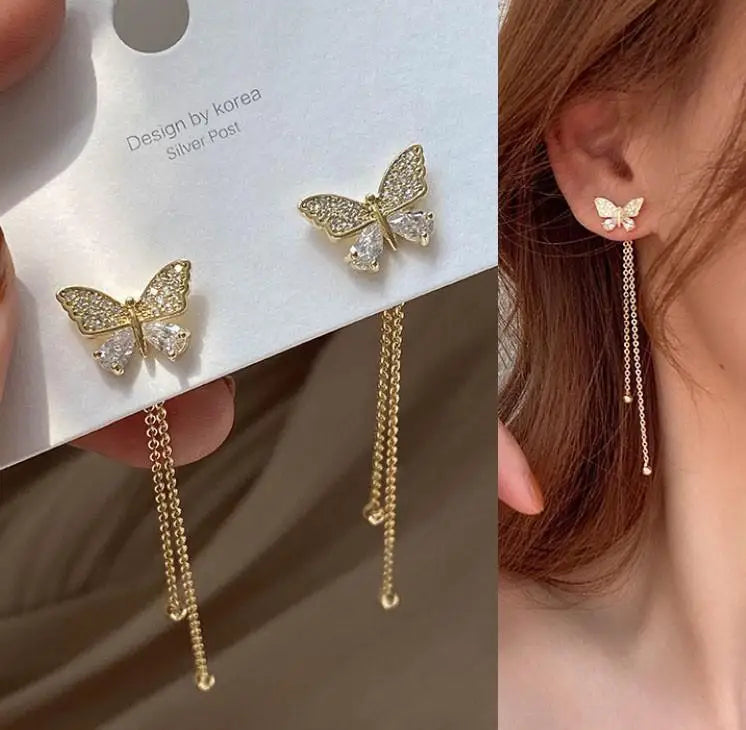 Emerald Butterfly Earrings