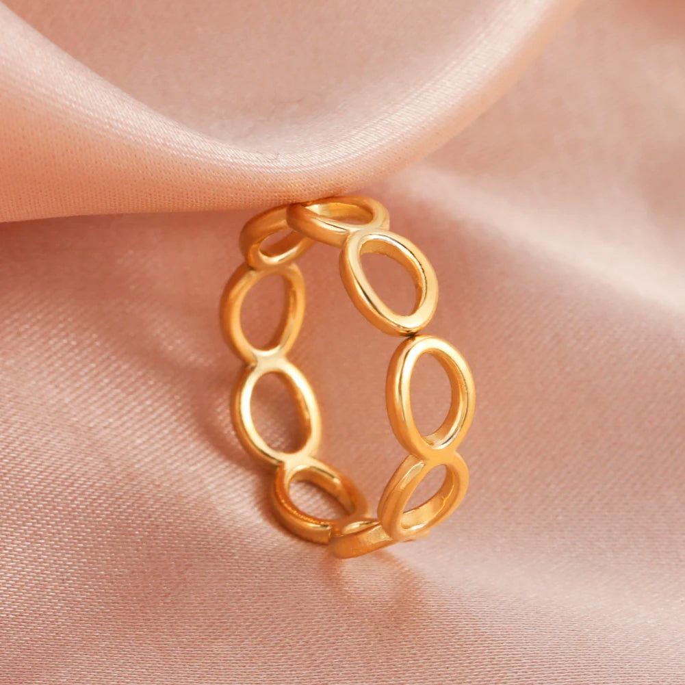 Skyrim Stainless Steel Women Rings Geometric Heart Aesthetic Adjustable Open Finger Ring Fashion Party Jewelry Gifts Wholesale