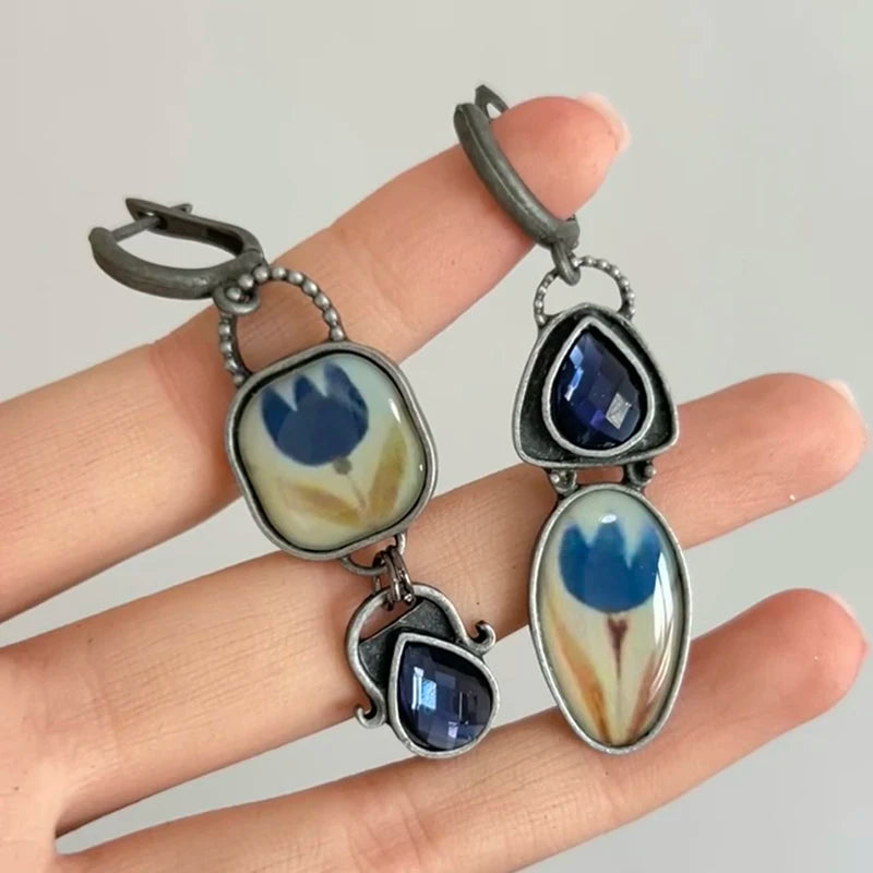 Violet Marble Earrings