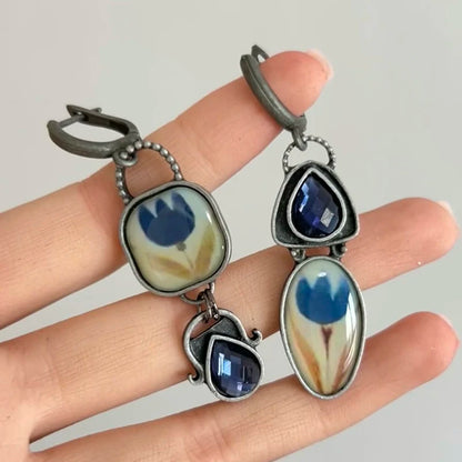 Violet Marble Earrings