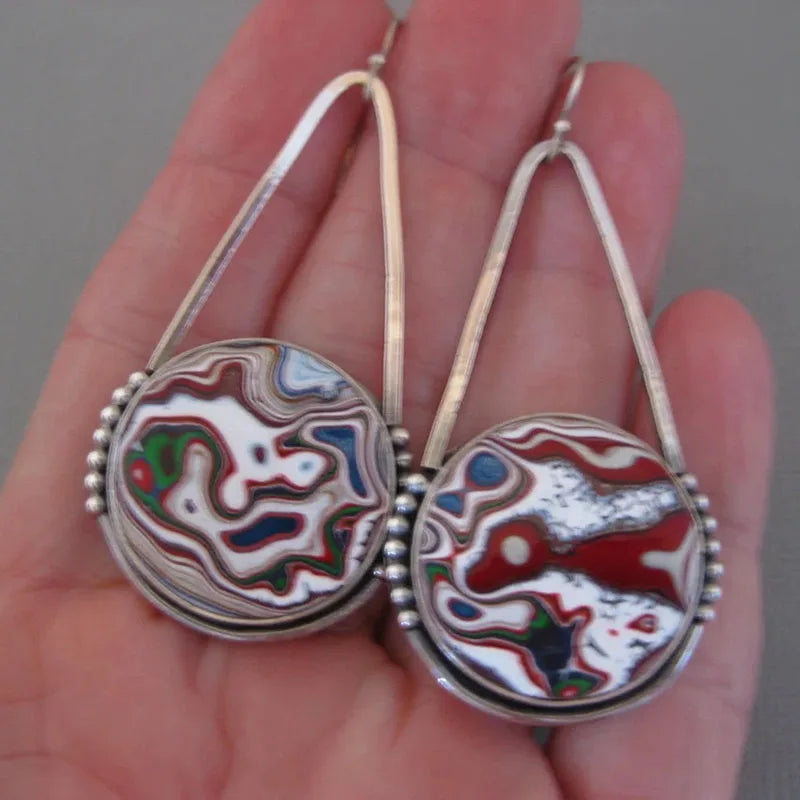 Violet Marble Earrings