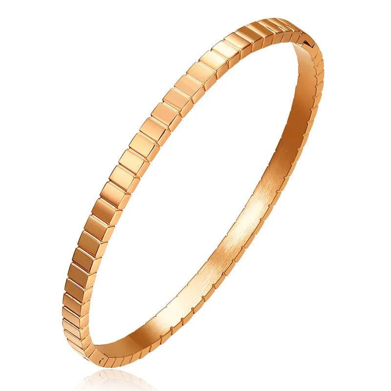 LETAPI Stainless Steel Bamboo Cuff Bracelets Bangles for Woman Gold Color Wedding Female Luxury Jewelry Gifts