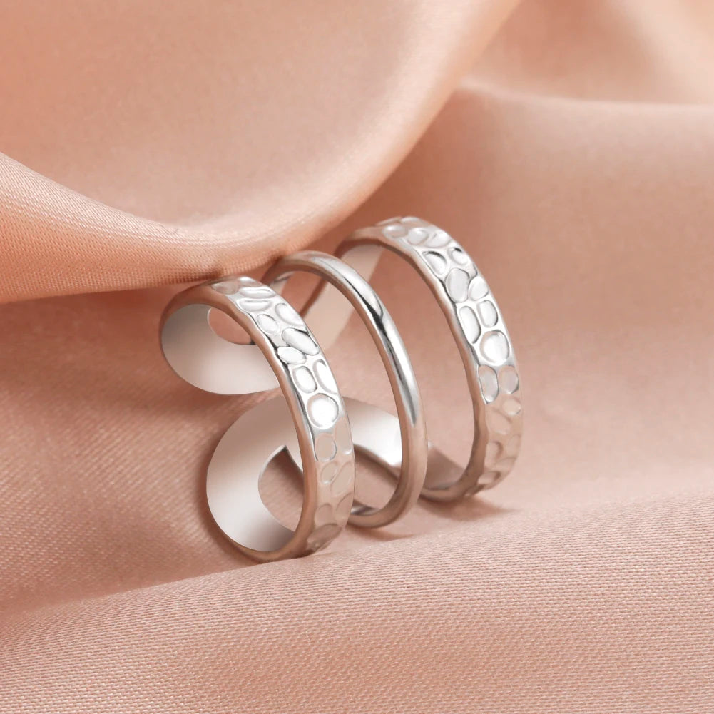 Skyrim Stainless Steel Women Rings Geometric Heart Aesthetic Adjustable Open Finger Ring Fashion Party Jewelry Gifts Wholesale