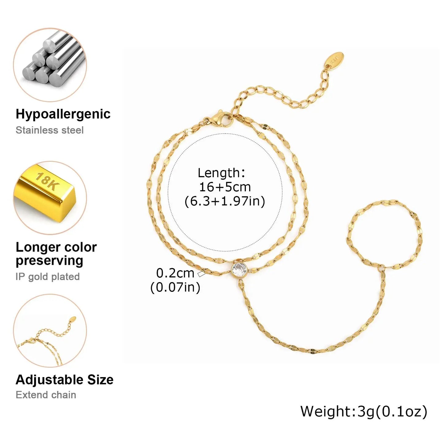 Golden Heart Handchain