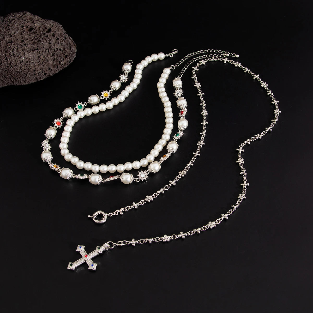 Pearl Cross Layered Set