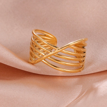 Skyrim Stainless Steel Women Rings Geometric Heart Aesthetic Adjustable Open Finger Ring Fashion Party Jewelry Gifts Wholesale