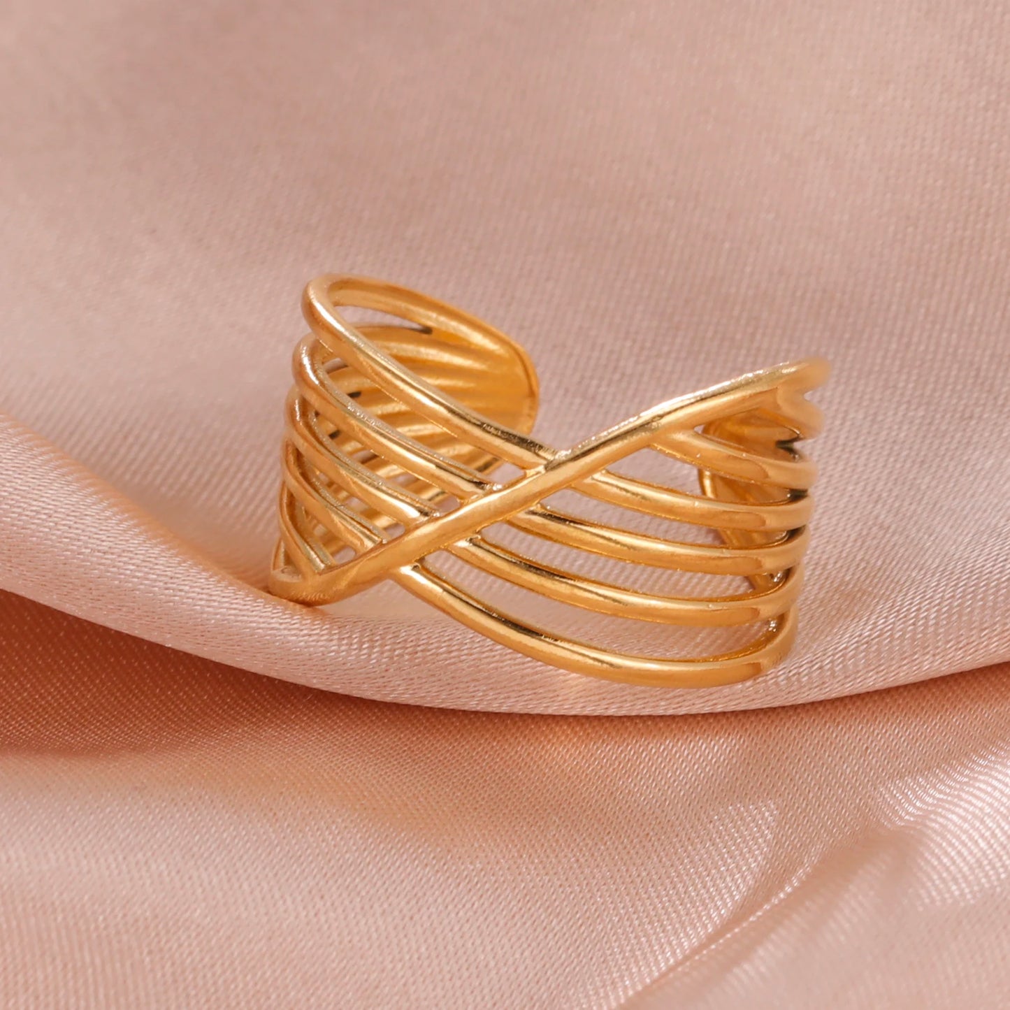 Skyrim Stainless Steel Women Rings Geometric Heart Aesthetic Adjustable Open Finger Ring Fashion Party Jewelry Gifts Wholesale