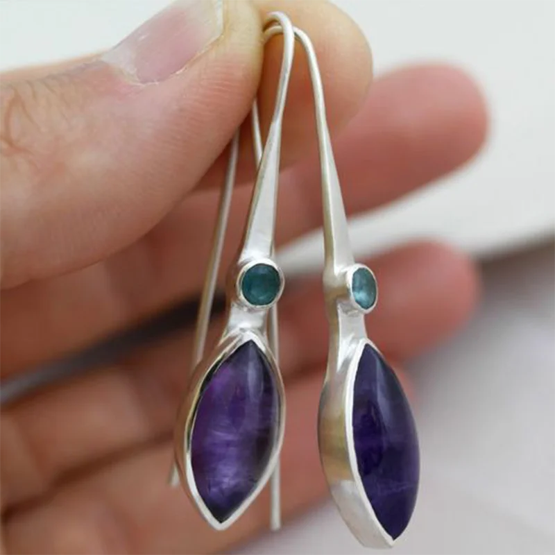 Violet Marble Earrings