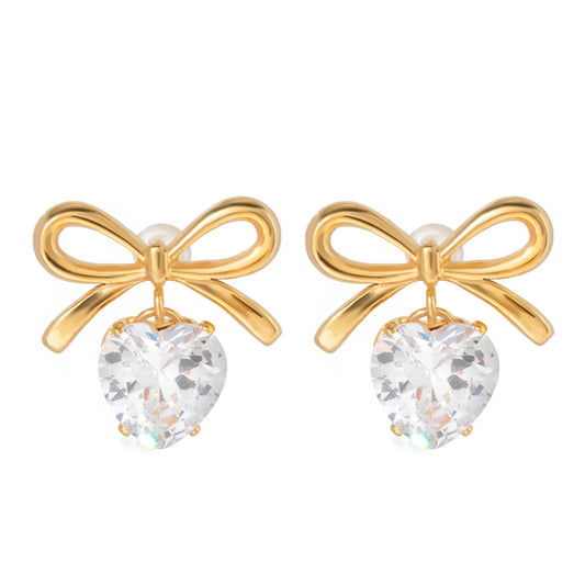 Heart Bow Earrings