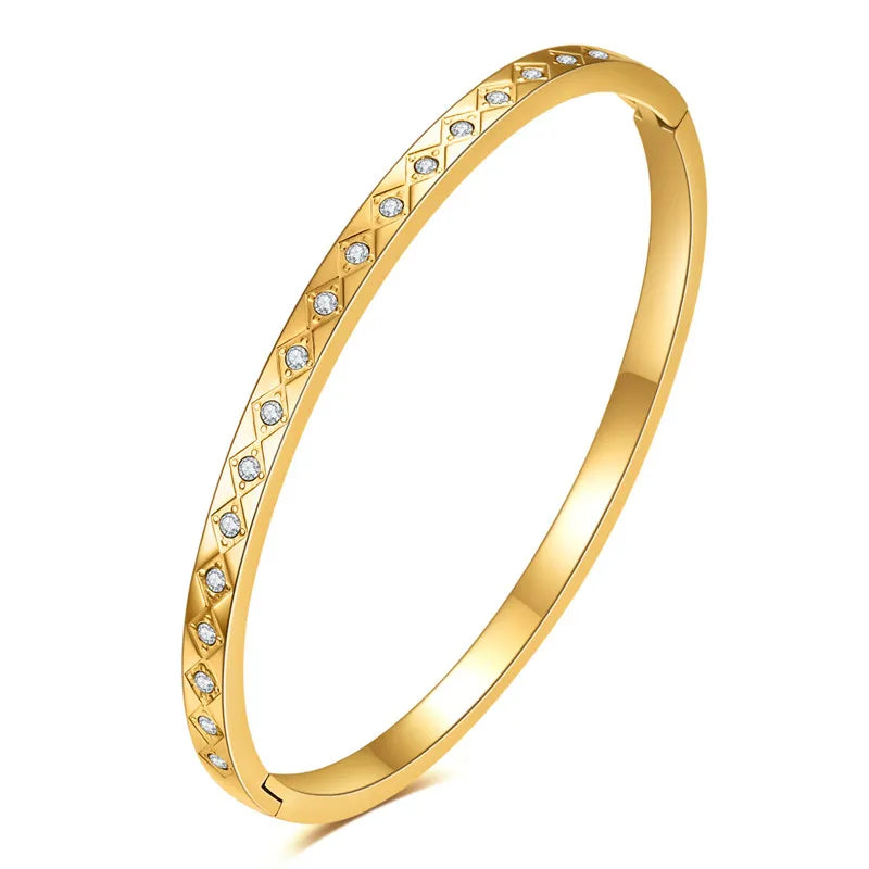 LETAPI Stainless Steel Bamboo Cuff Bracelets Bangles for Woman Gold Color Wedding Female Luxury Jewelry Gifts