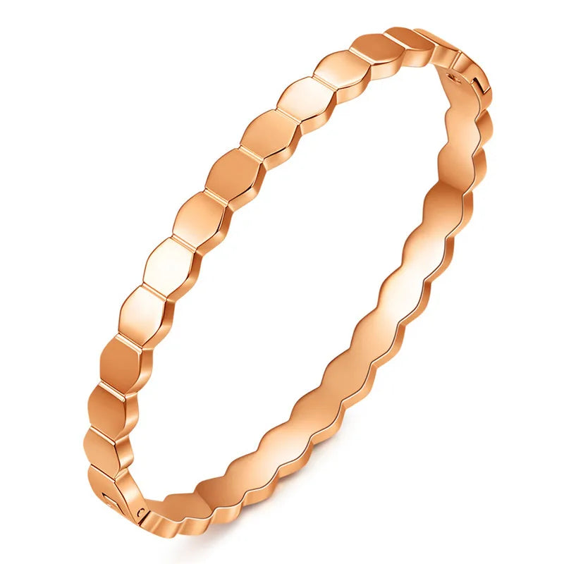 LETAPI Stainless Steel Bamboo Cuff Bracelets Bangles for Woman Gold Color Wedding Female Luxury Jewelry Gifts