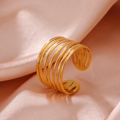 Skyrim Stainless Steel Women Rings Geometric Heart Aesthetic Adjustable Open Finger Ring Fashion Party Jewelry Gifts Wholesale