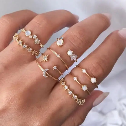 Silver Heart Ring Set