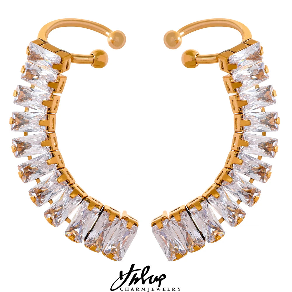 Rosy Crystal Hoops