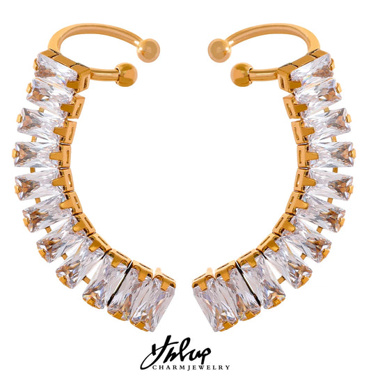 Rosy Crystal Hoops