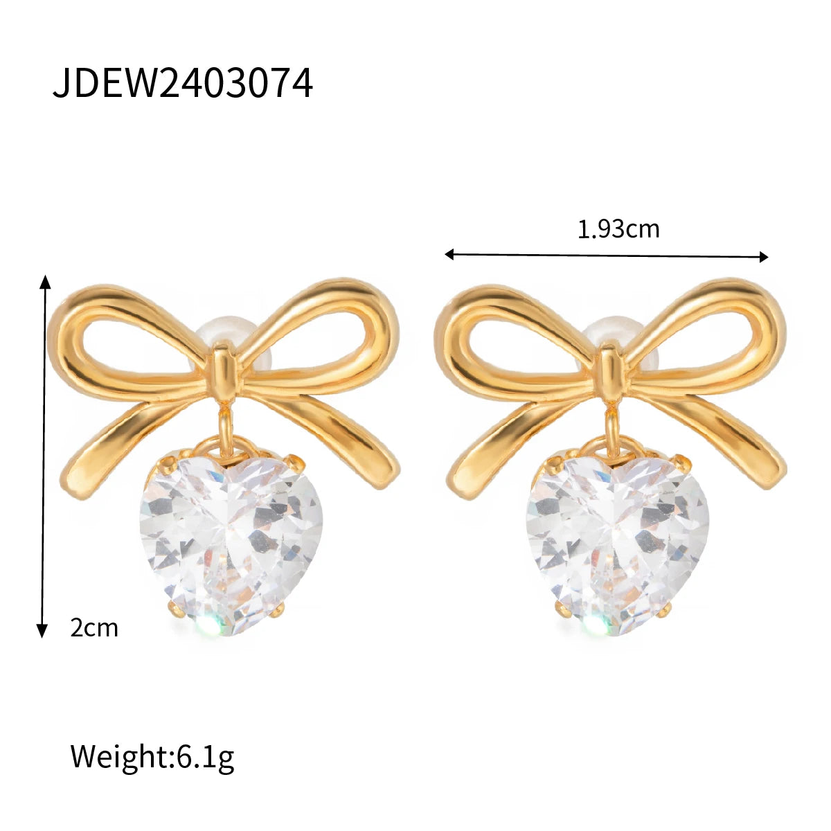 Heart Bow Earrings