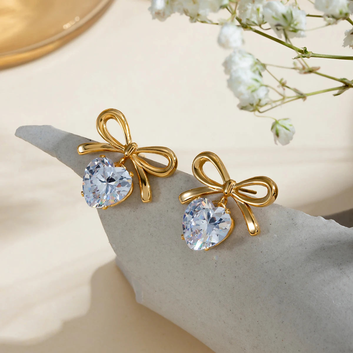 Heart Bow Earrings